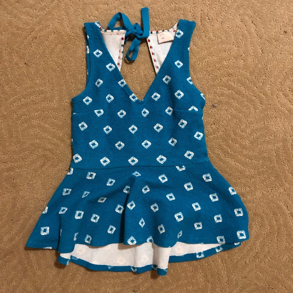 Blue Peplum Top